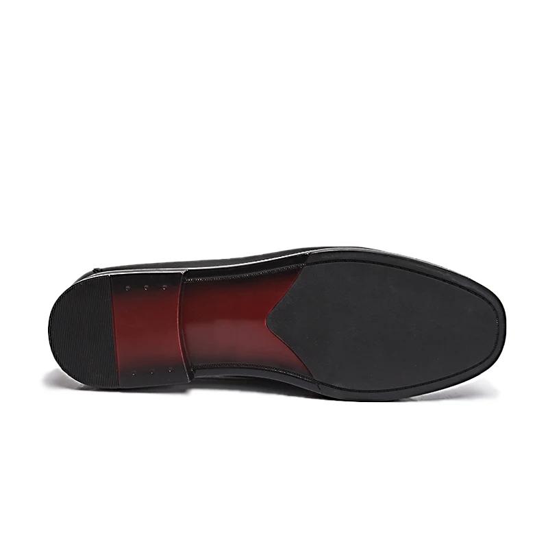 Fashion Men's Italian Handmade Genuine Leather Slip-On Loafers Business Casual Pointed Toe Shoes