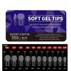 550Piece Medium and Short Soft Gel Nail Tips Medium Apricot/Coffin Head Full Coverage Matte Extension Tool Acrylic Press-On Nail