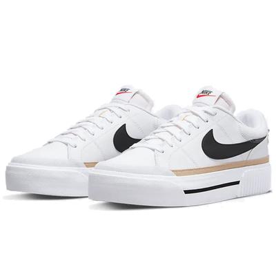 W Court Legacy Lift Women's Platform Sneakers White Hemp Black DM7590-100 25.0cm