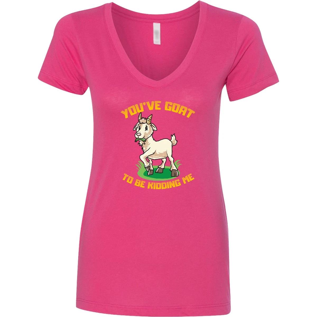 

Inktastic Funny Goat Kid Joke V-Neck T-Shirt Animals Clothing Apparel 110