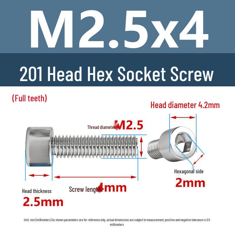 Yigu 201 Stainless Steel Cup Head Hexagon Screws and Bolts - M3, M4, M5, M6