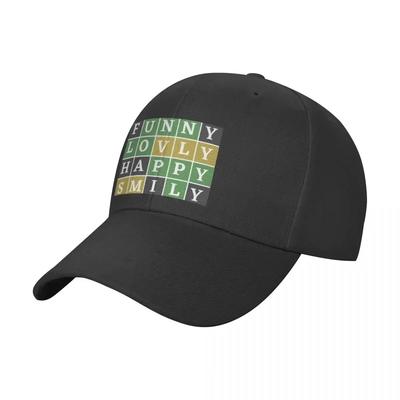 Learn Happiness Through Wordle Puzzle Game -Enjoy, Lovly, Happy, Smily Baseball Cap Hat Man Luxury Baseball Unisex Women's