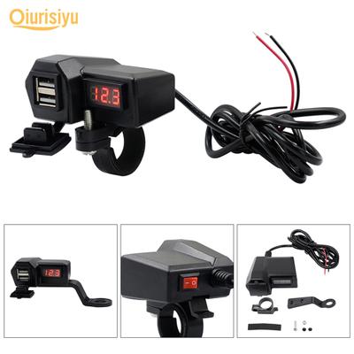 Carregador multifuncional duplo USB para celular para motocicleta