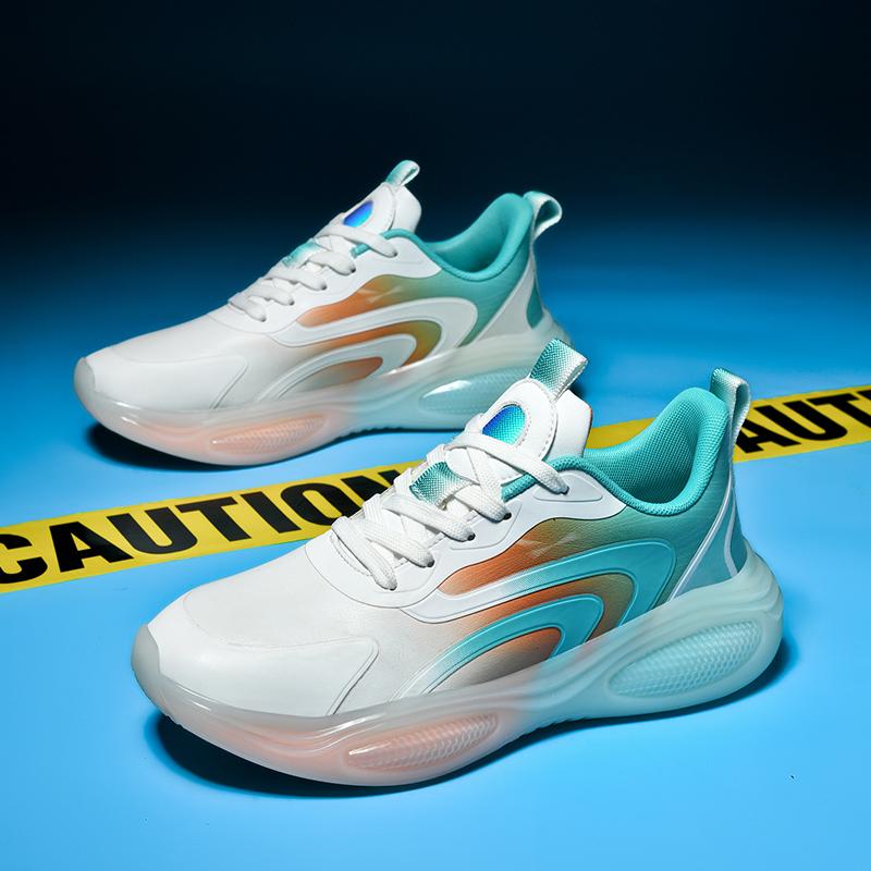 Ultra-Light Air Cushion Shock-Absorbing Running Shoes for Students and Teenagers Leather Casual Running Sneakers