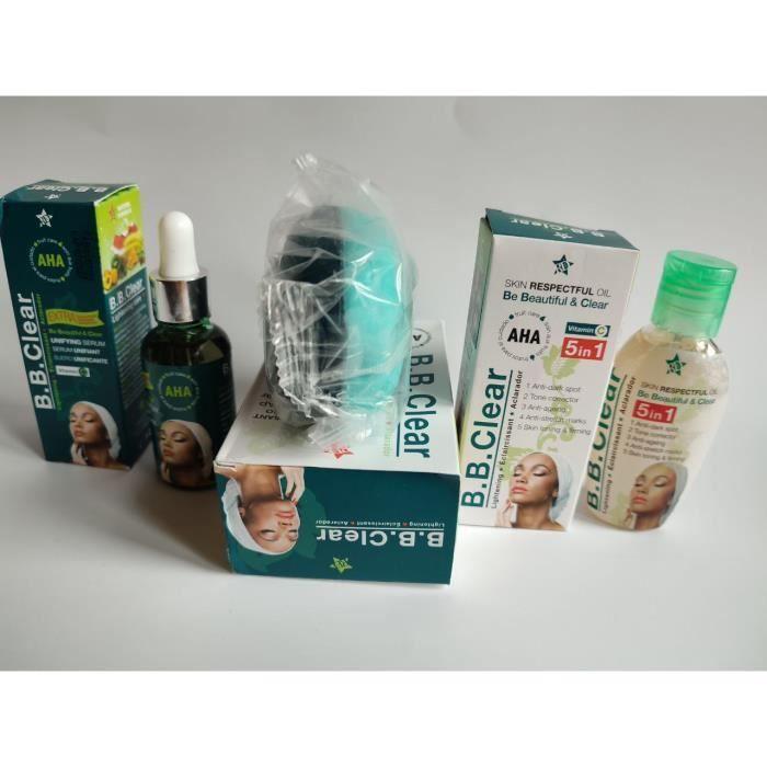 Huile, Sérum Concentré et Savon - B B Clear - Éclaircissant - Anti-tâches - Mixte - Adulte