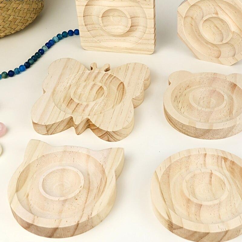 1pc DIY Wooden Beading Design Board Suitable For Jewelry Making Bracelets Necklaces Crafts Tray Practical Display