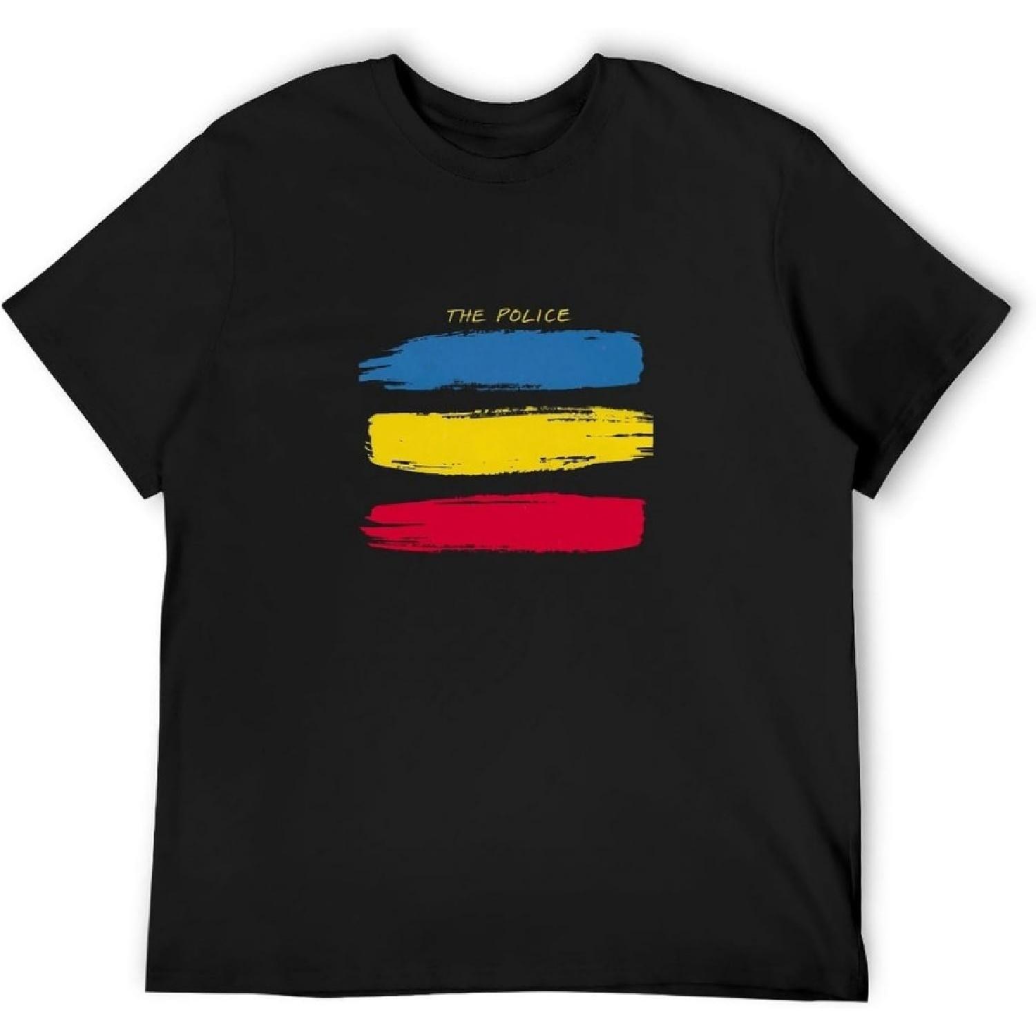Men s Casual Shirt The Police Synchronicity Album Rock Band Men s T Shirt Cool and Breathable XXXXXL разноцветный