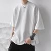Summer Waffle Short Sleeve T-shirt Men Fashion Retro Oversized T Shirt Men Streetwear Hip Hop Loose Round Neck Tshirt Mens Top