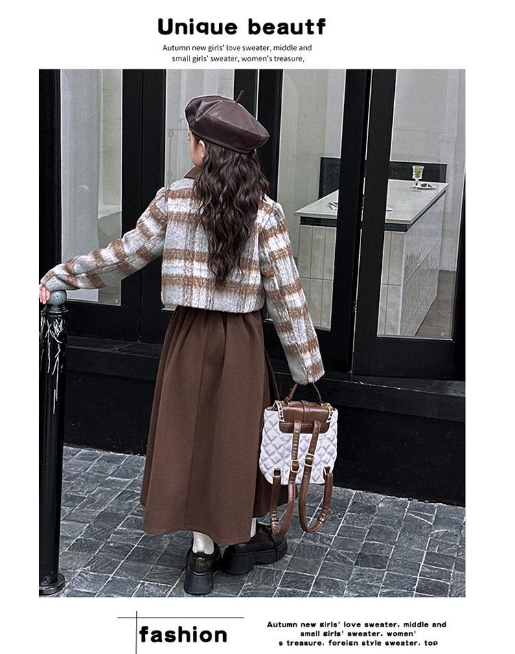 Girls' High-End Midi Skirt Set - Autumn/Winter 2025 Fashion