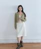 Auro Jaquard Flower Long Skirt [ Cream ]