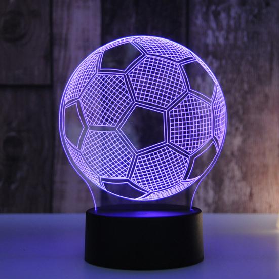 3D Illusion Fußball Kontrolllampe 7-Farben Ball Touch USB Nachtlicht Schlafzimmerdeko