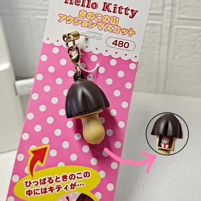 1 OR 10 PIECES Sanrio Hello Kitty Key Rings Chocolate Mushroom Hellokitty Japanese Charms Y2K Phone Chain Decoration Pendant Girls Present