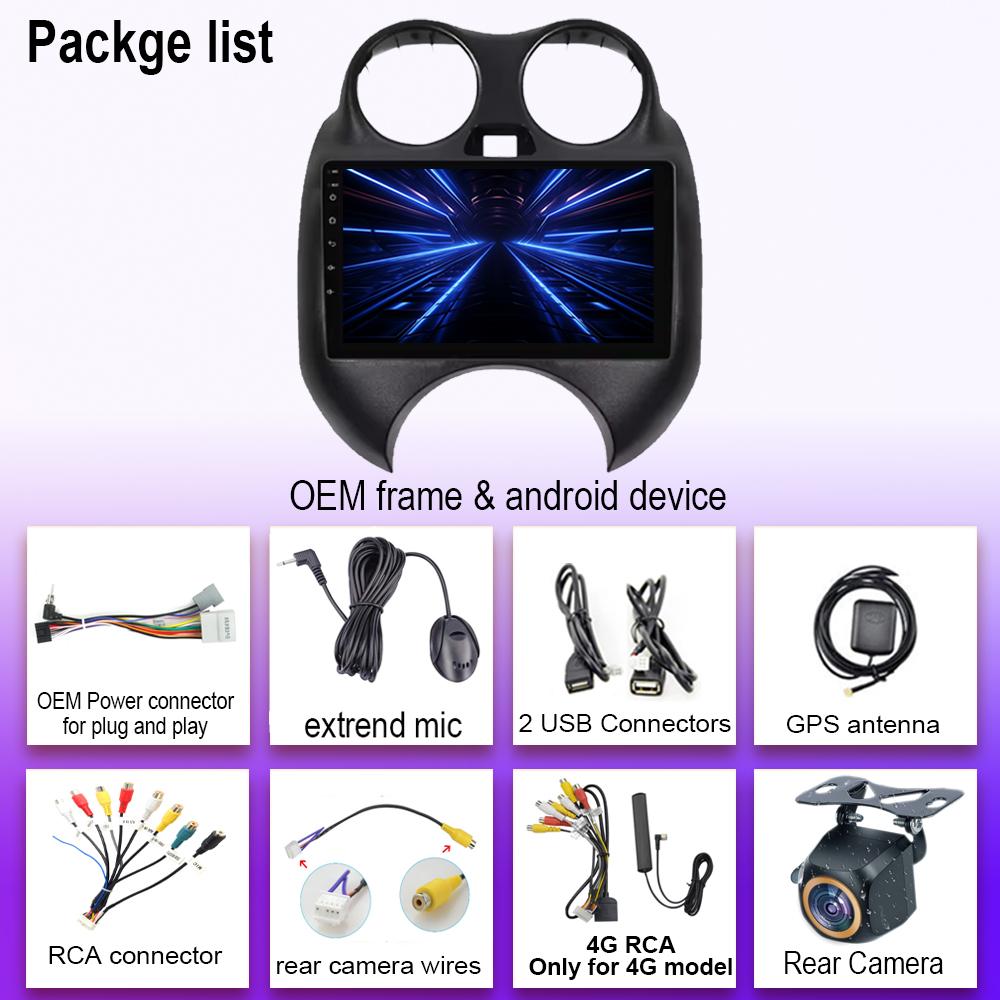 Android 14 For Nissan March MICRA 2010 - 2013 Auto Radio Stereo Head Unit Carplay Multimedia Video Player Navigation No 2din DVD