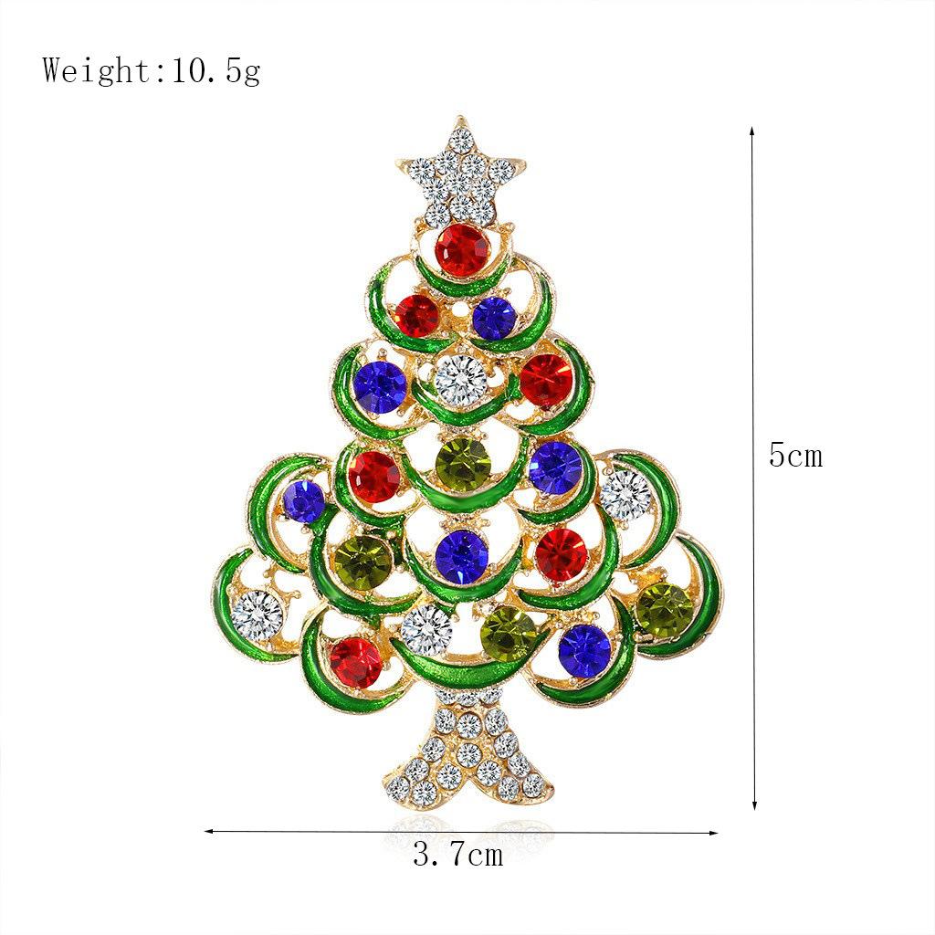 Fashion Christmas Brooch Christmas Tree Shoes Old Man Elk Wreath Snowflake Bell Pin Female
