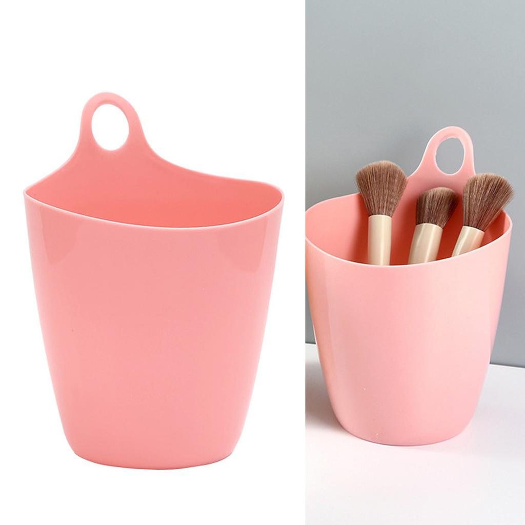 Hanging Trash Can Mini Multifunctional Space Saving Plastic Hanging Storage Bucket for Desktop