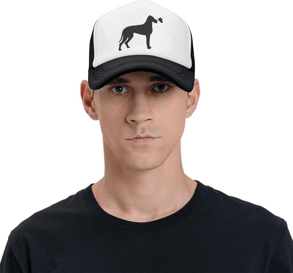 Great Dane Butterfly Mesh Trucker Cap Polyester Outdoor Adjustable Snapback Hat for Men Women