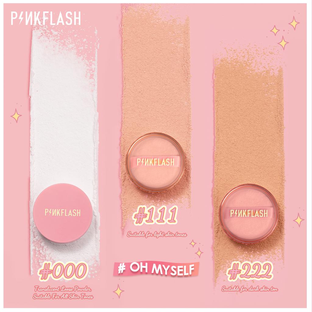PINKFLASH 3 Color Loose Powder Full Coverage Face Powder Waterproof Oil-control Matte Setting Finish Powder Makeup Profession Womens Cosmetics