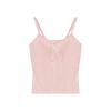 Spicy Girl Lace-Trim Camisole with Bowknot and Chest Pads