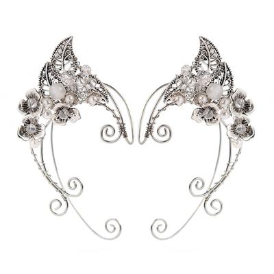 Gothic Elf Earcuffs Non Piercing Cartilage Climber Ear Wrapped Vintage Silver Stud Earrings Punk Hip Hop Earrings Gift
