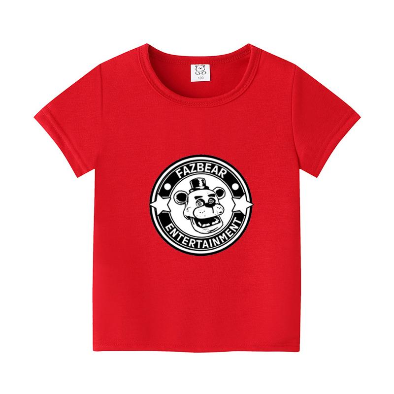 FNAFs Kids Tshirt Summer Breathable Horror Bear Boy Girl Short Sleeves Tops Cartoon Freddy Print Baby Clothes Birthday Gifts