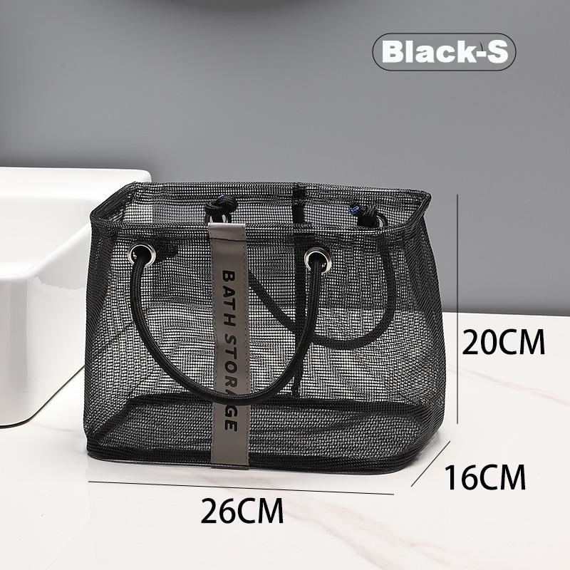 

Foldable Mesh Cosmetics Bags Drain Basket Travel Toiletry Swimming Organizer Bag Large Portable Handle Eco Friendly Tote Bag 1PCS