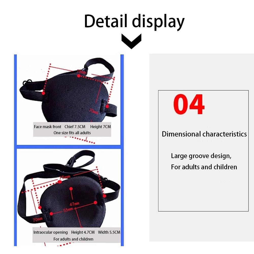 Ausgezeichnete Qualität Medizinische Verwendung Konkave Augenklappe Brille Schaumstoff Kerbe Augenbinden Verstellbar
