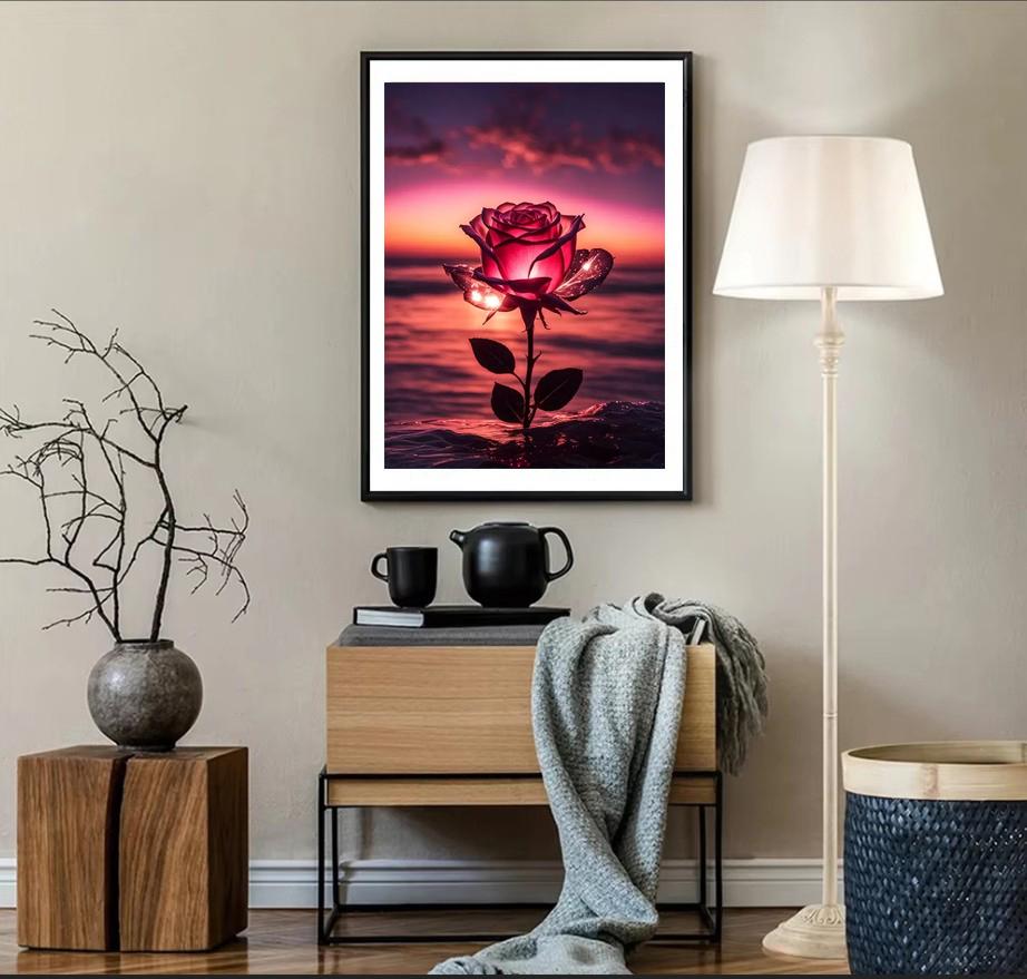 Diamant Rotund 5D DIY Pictură cu Diamante Trandafir Broderie 3D Cusătură în Cruce Mozaic Decorare Cadou