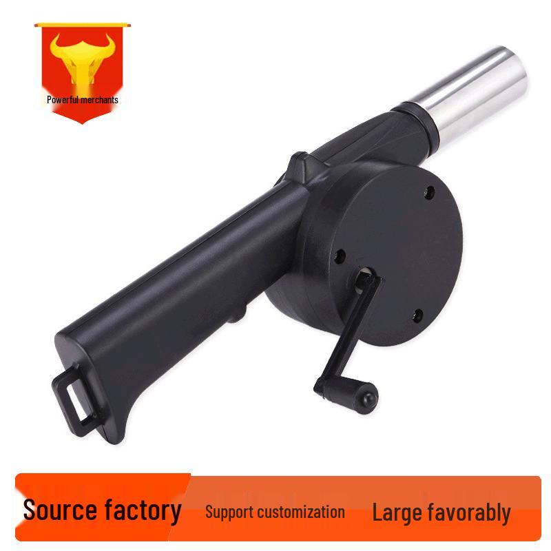 Manual Hand-Crank Barbecue Blower and Starter Tool