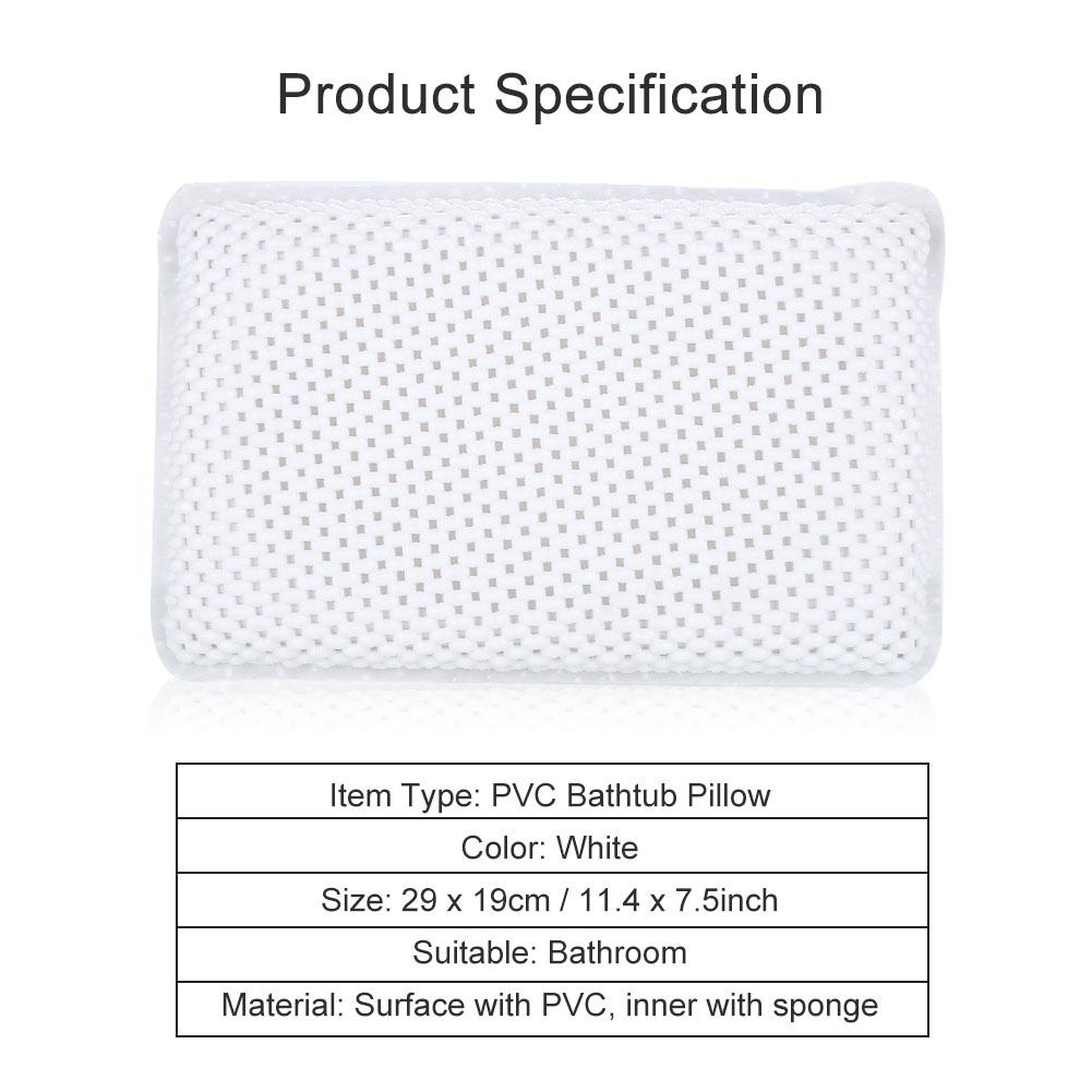 PVC Bath Pillow for Neck Back Support Foam Inner Stuff Padding Bathtub Headrest