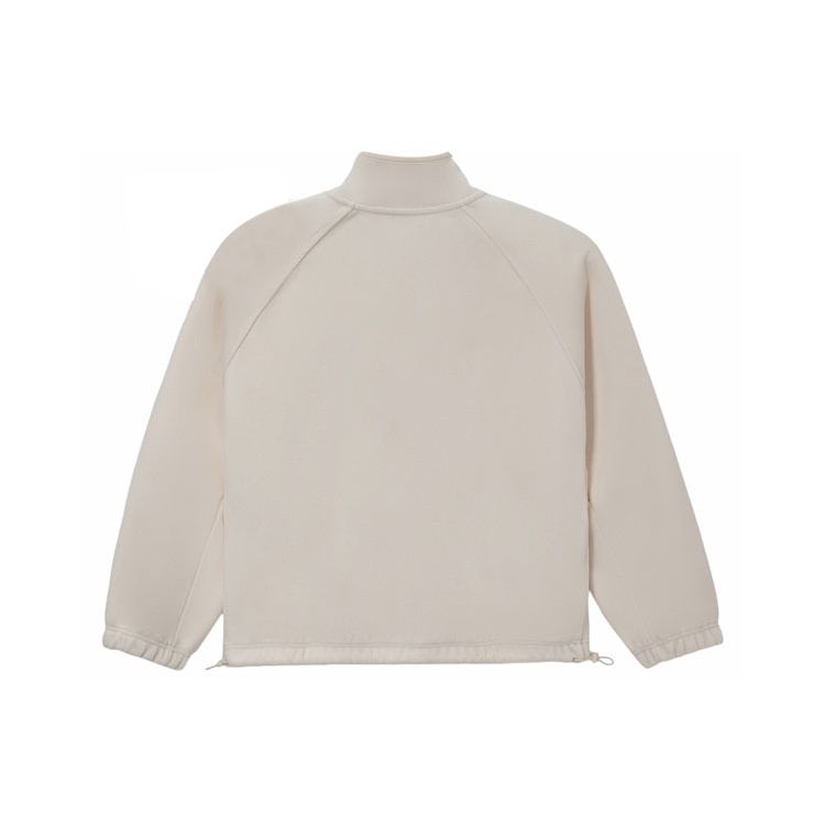 Li Ning Badfive Solid Color Letter Print Single-Breasted Stand Collar Casual Jacket Women Jacket Beige AWDS138-2