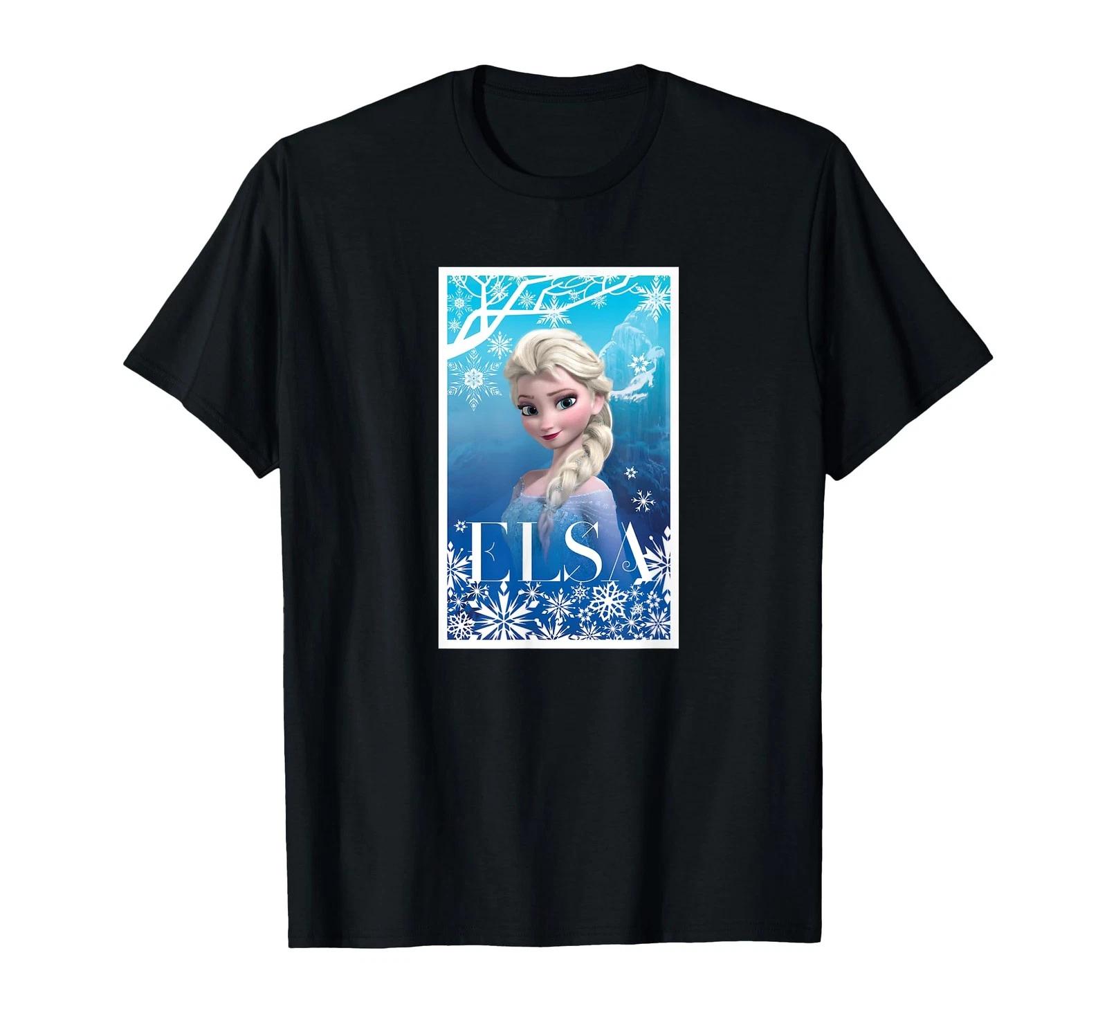 FROZEN Elsa Snowflake T-shirt Black M