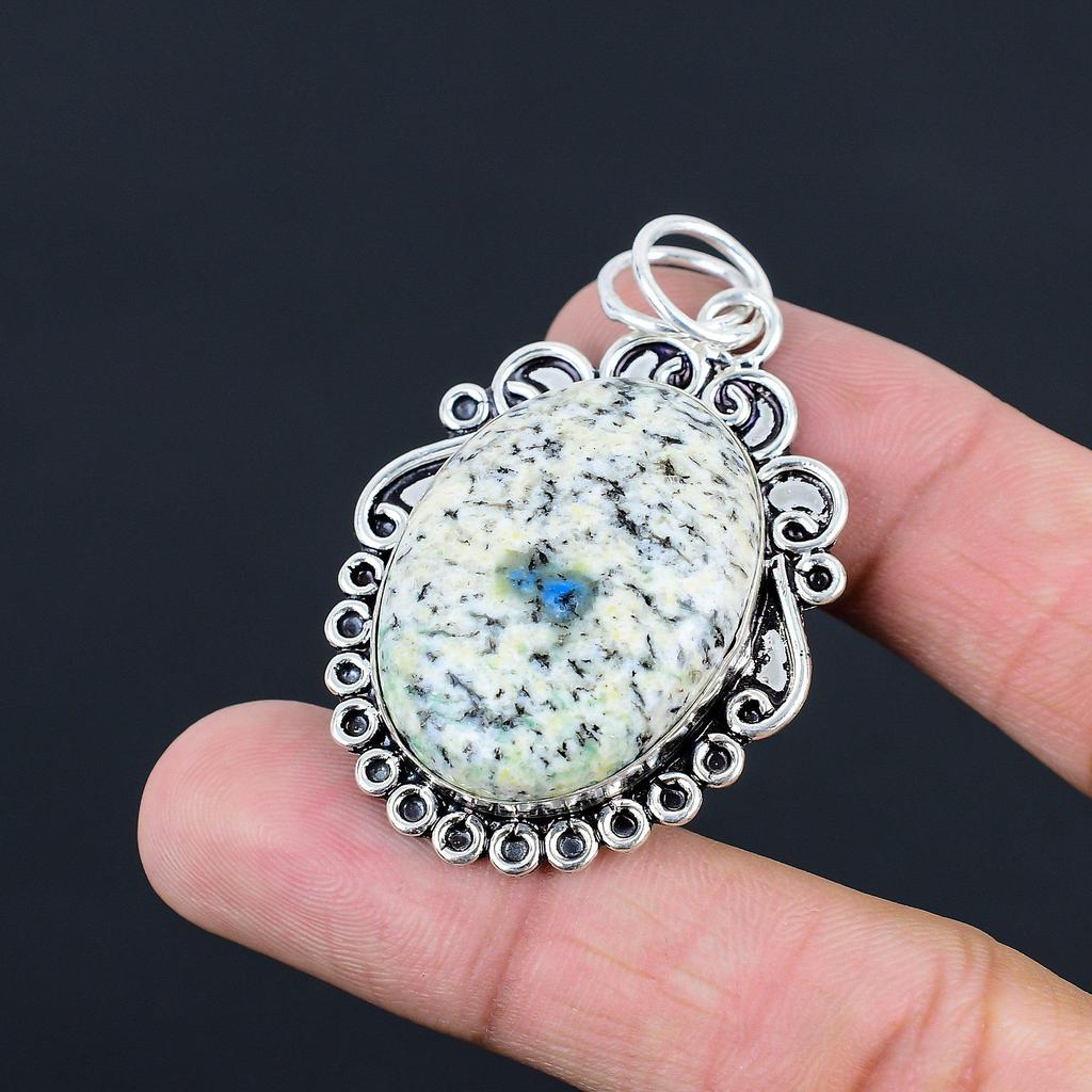 K2 Jasper Stone 925 Sterling Silver New Bezel Wife Anniversary Pendant Jewelry