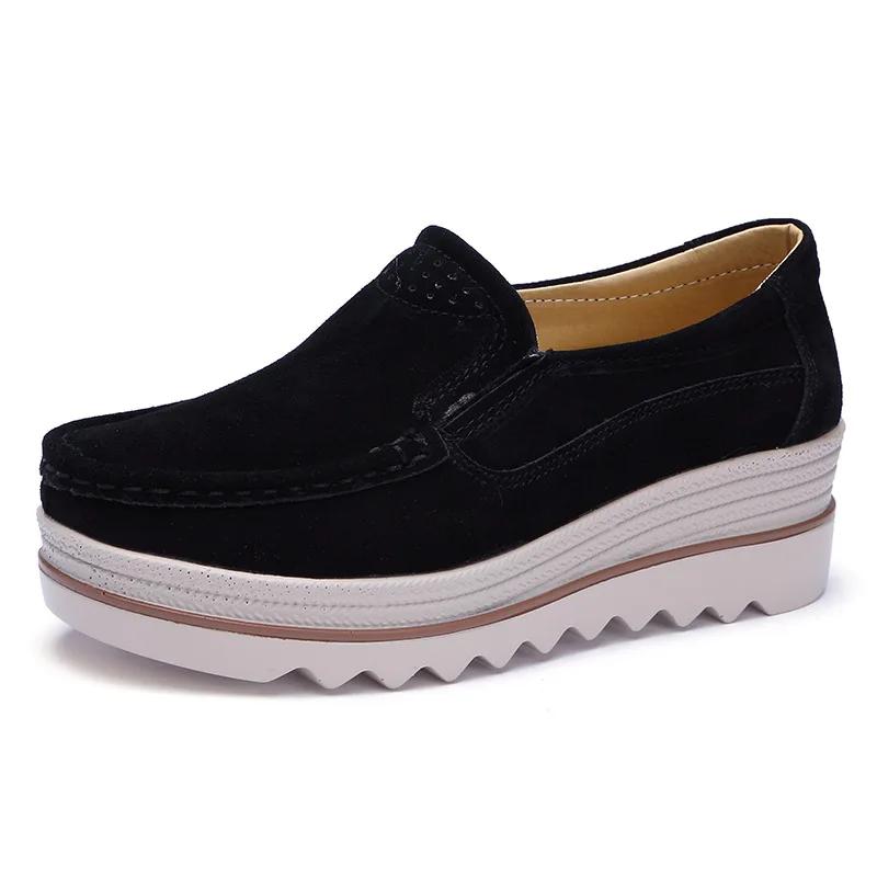 Genuine Leather Women's Casual Shoes Loafers Autumn Women Platform Shoes Sneakers Wear-resistant Women Flats Zapatillas De Mujer