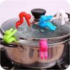 1/6 Piezas Dispositivo Antidesbordamiento Evitando Tapa Arriba con Olla Sopa Gadget de Cocina Posavasos Soporte de Silicona