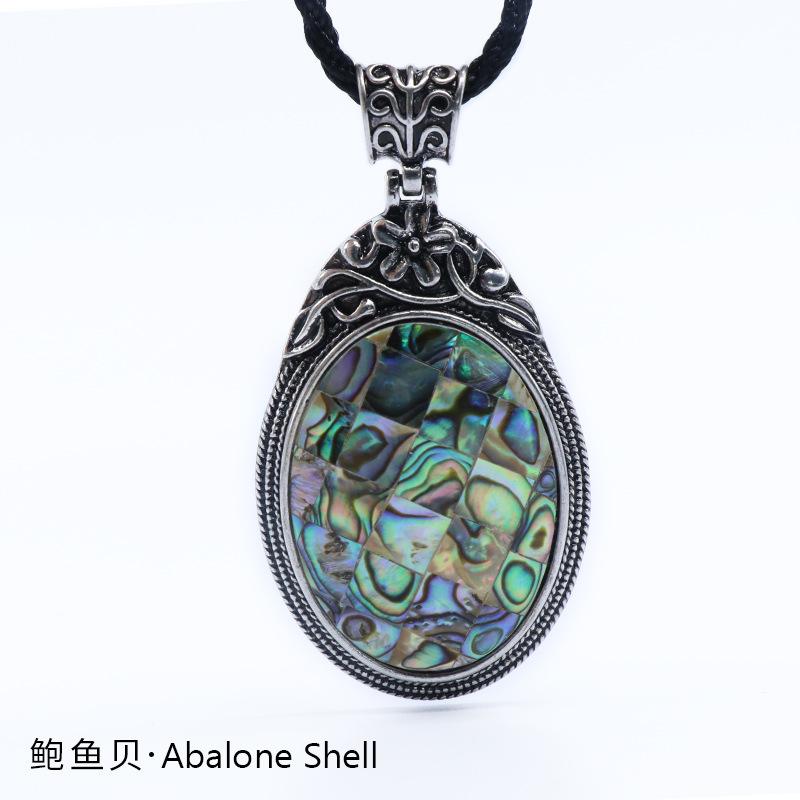 ET of gemtone crystal agate semi-precious stone alloy inlaid gemstone pendant, jewelry