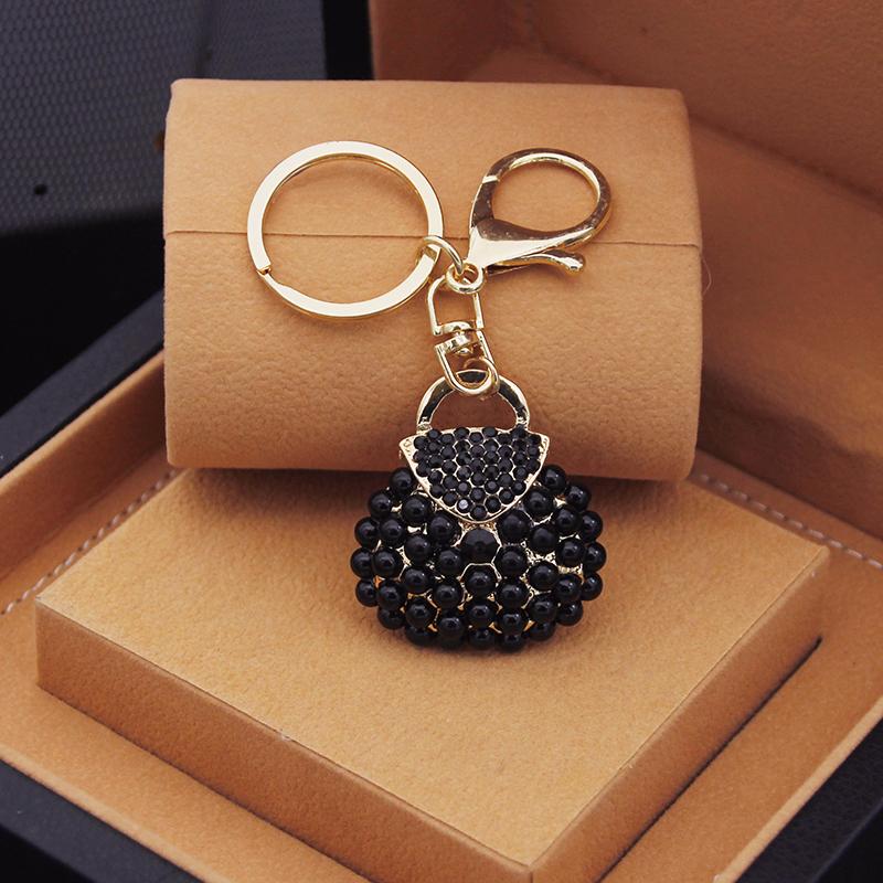 Fashion key chains key rings Metal Charm Pearl Bag Key Chain Tassel Key Ring Car Bag Keychain For Women Jewelry Accessories Gift