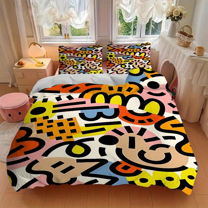 3pcs Abstract Pattern Bedding Set, Breathable and Soft, Suitable for All Seasons, Ideal for Home Use, Suitable for Bedroom Decor 21151