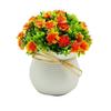Decorative Fake Chrysanthemum Indicum Hemisphere Potted Plant With Plastic Construction For Indoor Home Office Decoration