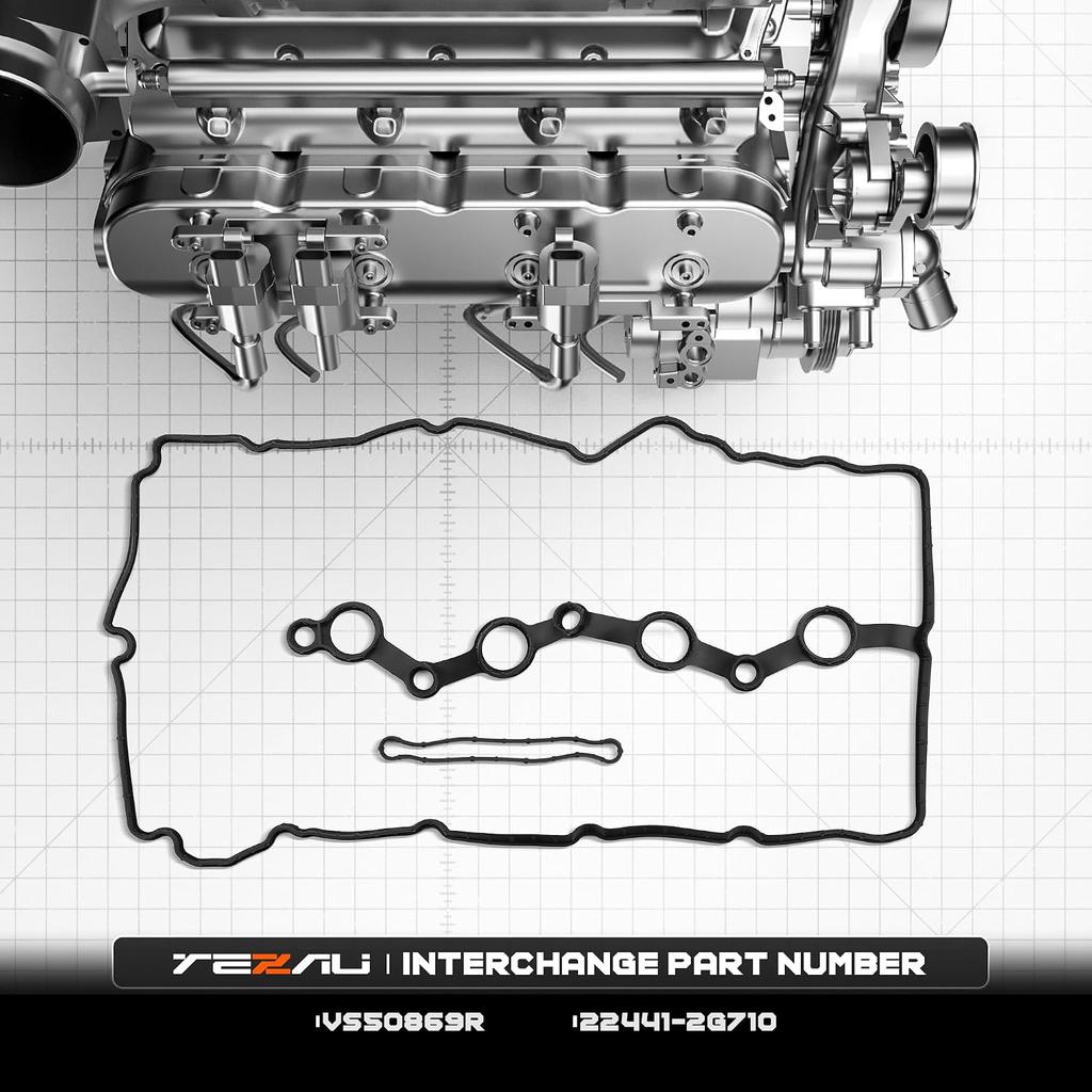 Valve Cover Gasket Set Compatible with 2011-2016 Hyundai Santa FE Sonata Tucson Kia Sorento Sportage Optima 2.0L 2.4L, Valve Cover Gasket Kit