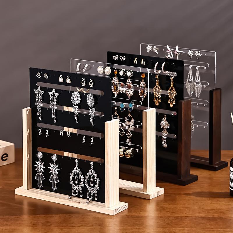 Acrylic Jewelry Displays Rack Eardrop Jewellery Showcase Stand Transparent Earrings Display Shelf Large Capacity Trinketholder