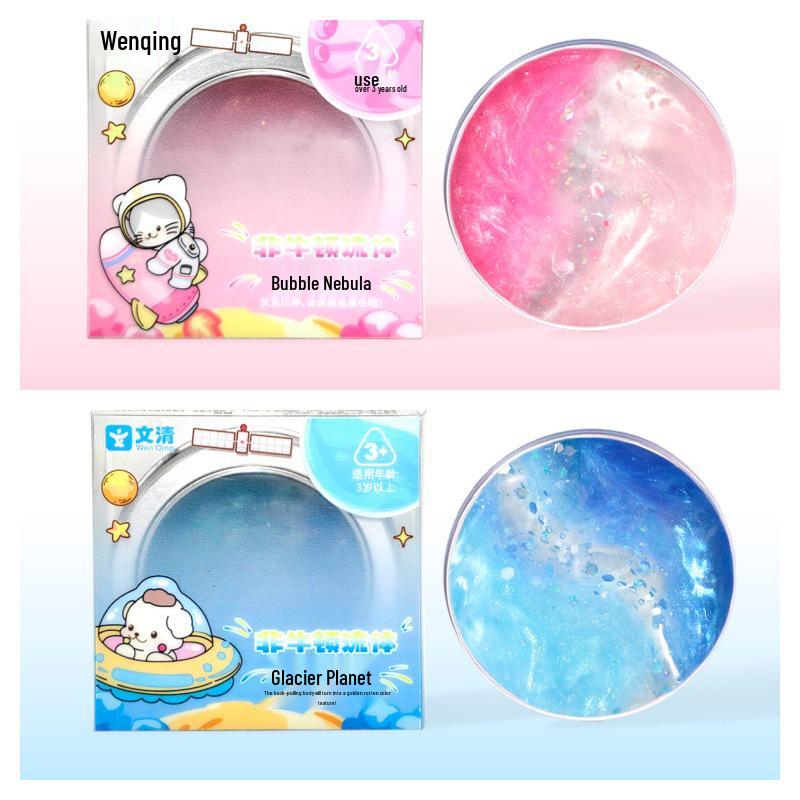 Non-Toxic Liquid Glass Slime: Bouncing Non-Newtonian Fluid Toy for Kids - Colored Clay
