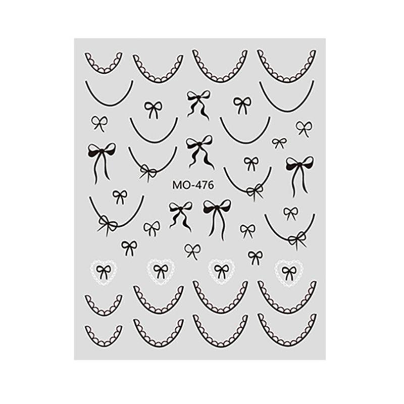 

French Nail Art Stickers 3D Self-Adhesive Nail Decals Bowknot Nail Art Designs Line Bows Nail Decorations Nail Stickers