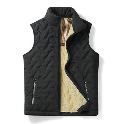 Lammfellweste für Herren: Herbst/Winter Warme Baumwollweste Freizeitjacke