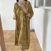1011 new cotton and silk nightdress women's summer short-sleeved pajamas cartoon pony element long loose cotton silk skirt can be worn outside