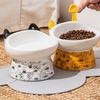 Non-slip Ceramic Cat Bowl Cute Dog Food Feeding Basin Pet High Foot Bowl  Water Container