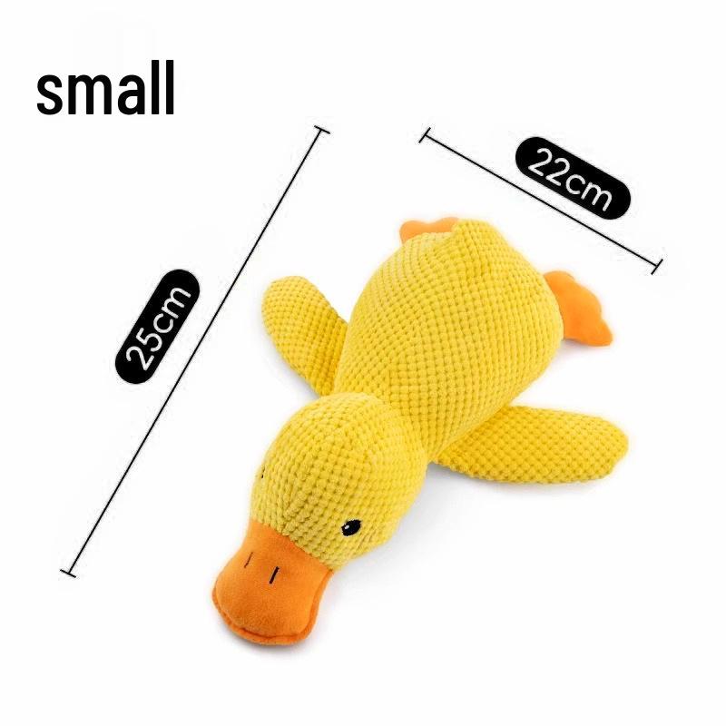 Indestructible Plush Dog Toy: Bite-Resistant Yellow Duck Companion