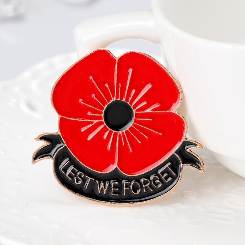 Red Poppy Pins Lapel Brooches Apparel Badges Pins for Women Girls On Veterans Day Memorial Day Remembrance Day Present
