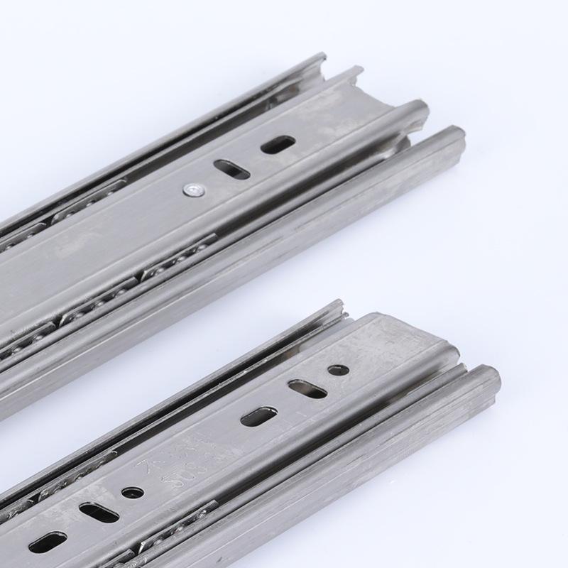 Tiché zásuvkové pojezdy z nerezové oceli s pomalým dovíráním, 3dílné lišty pro kuchyňské skříňky a šatní skříně