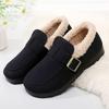 Women's Furry Old Beijing Cloth Shoes, Autumn Winter Warm Flat Bottom Soft Sole with Velvet