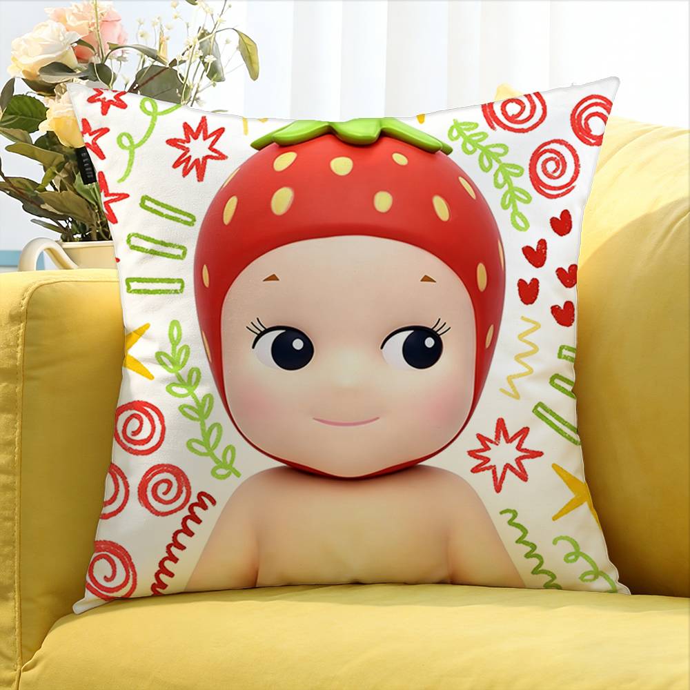Lovely Sonny Angel Fruit Various Sizes Square Pillow Case For Car Home Bedchamber Decor